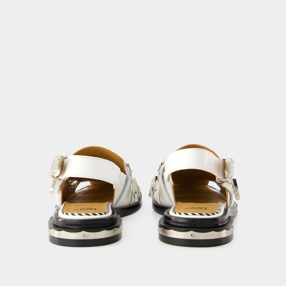 Sandal Da Bê Màu Trắng Dành Cho Nữ - Bộ Sưu Tập SS24