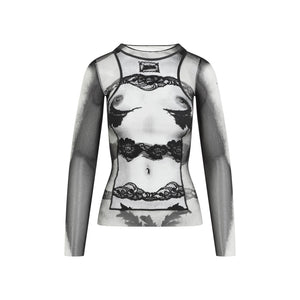 JEAN PAUL GAULTIER Elegant Lace Mariniere Top