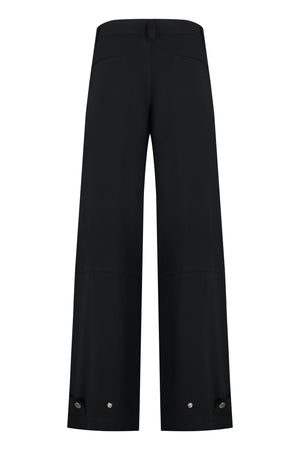 AMI PARIS Black Multi-Pocket Crepe Trousers for Women