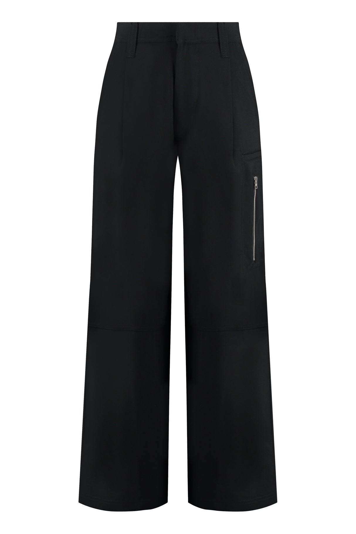 AMI PARIS Viscose Crepe Trousers with Multi-Pocket Design - SS24