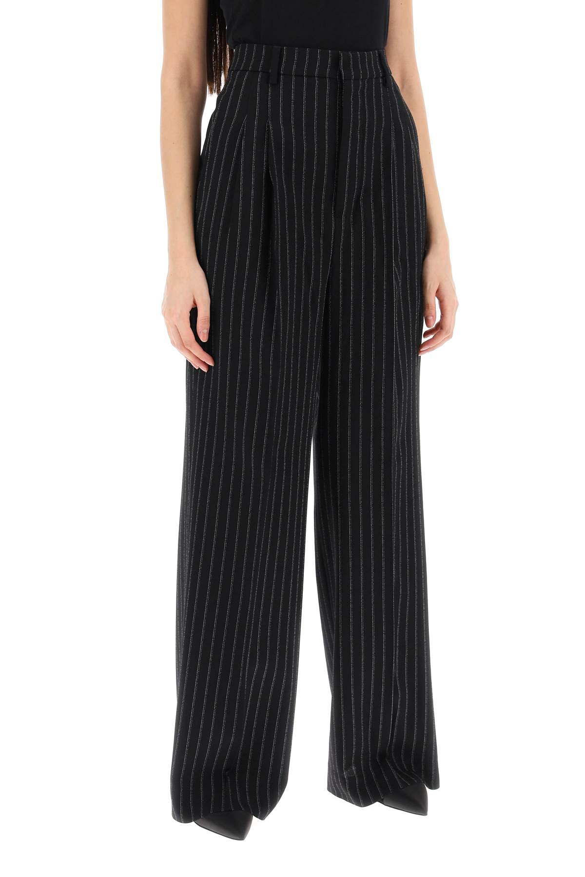 AMI PARIS Versatile Pinstripe Wide-Leg Pants for Women