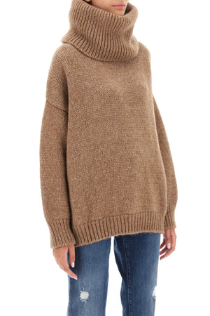 DOLCE & GABBANA Cozy Brown Oversized Turtleneck Sweater