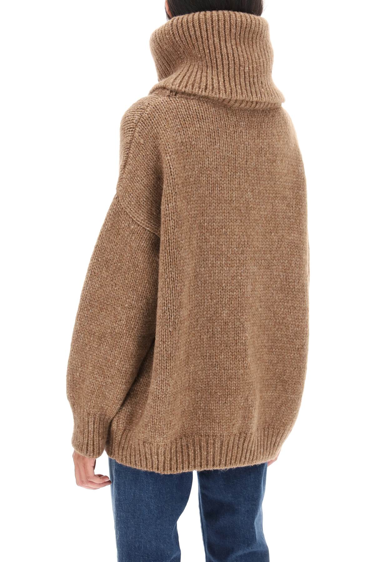 DOLCE & GABBANA Cozy Brown Oversized Turtleneck Sweater