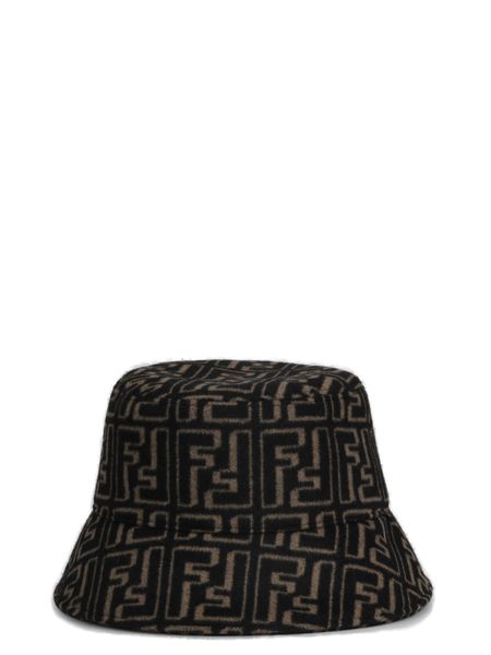 All-Over Logo Printed Bucket Hat in Warm Earth Tones