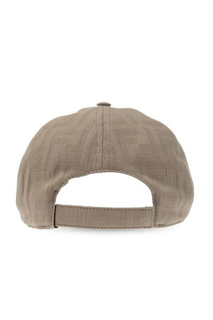 FENDI Ecru All-Over Logo Baseball Cap for Men