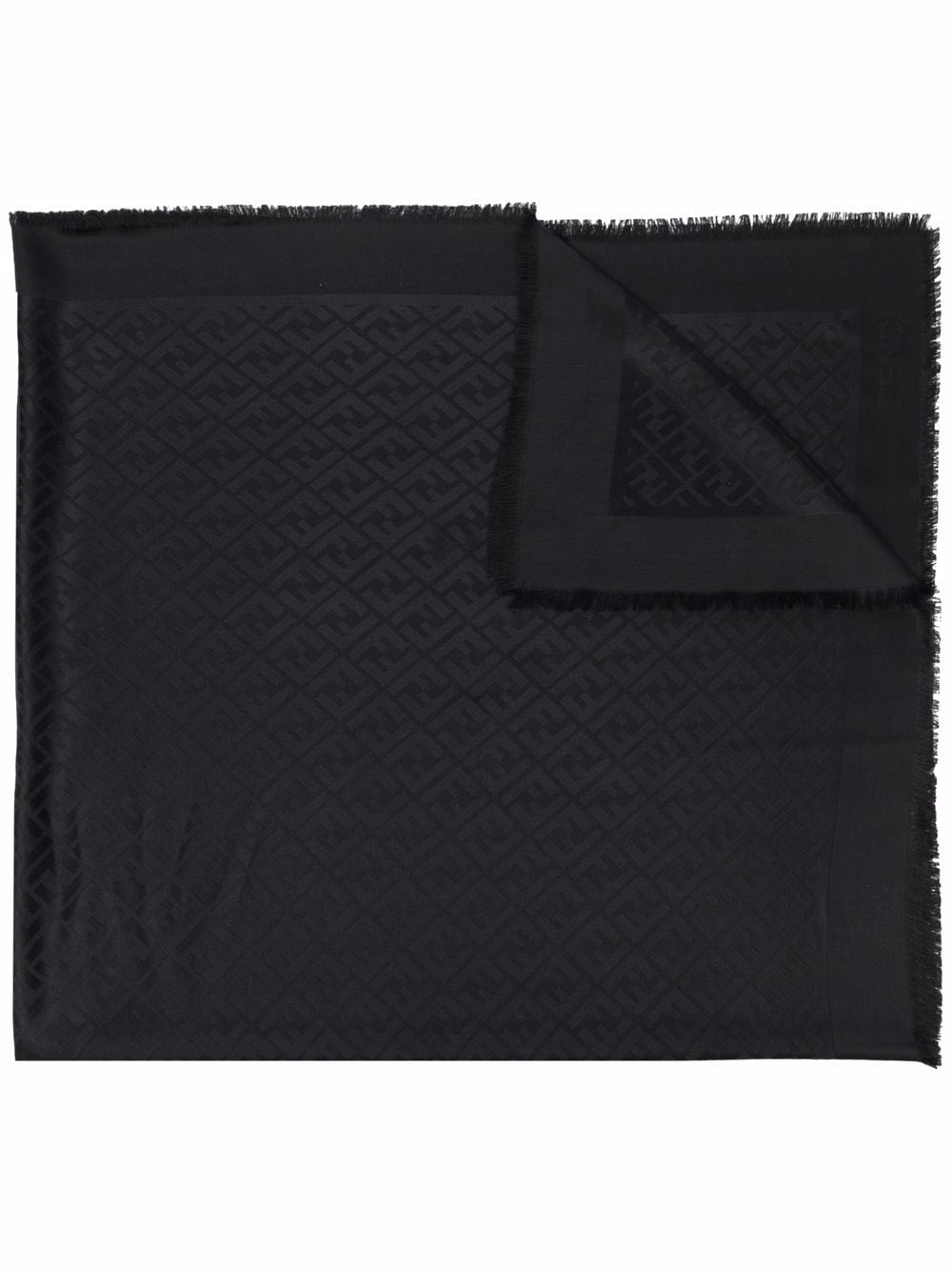 FENDI FF WOOL AND SILK BLEND SCARF