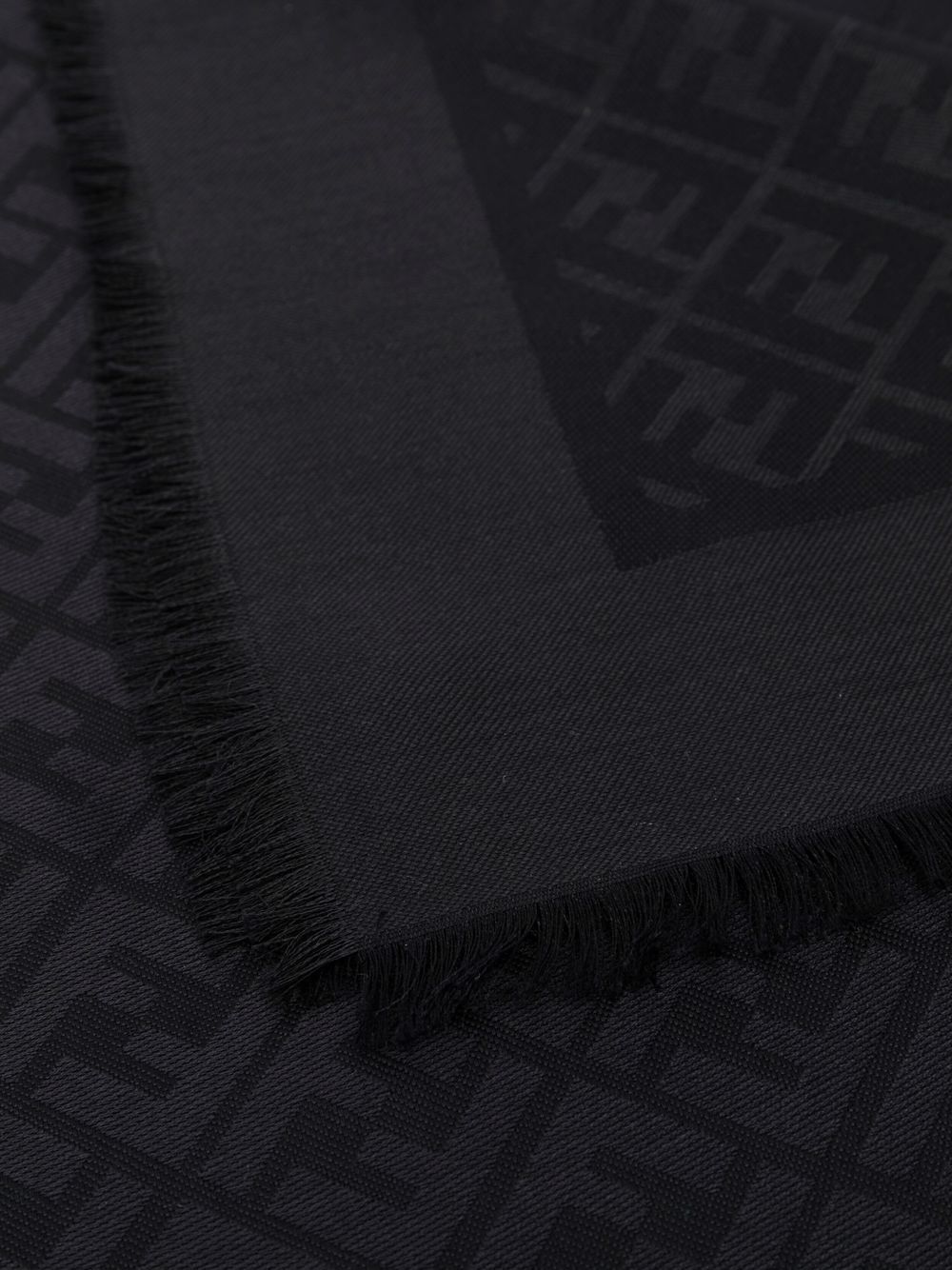 FENDI FF WOOL AND SILK BLEND SCARF