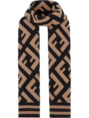 FENDI Wool Blend Monogrammed Scarf