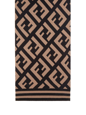 FENDI Wool Blend Monogrammed Scarf