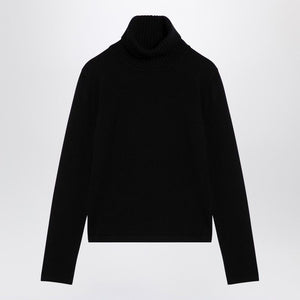 Áo len cổ cao cashmere màu đen