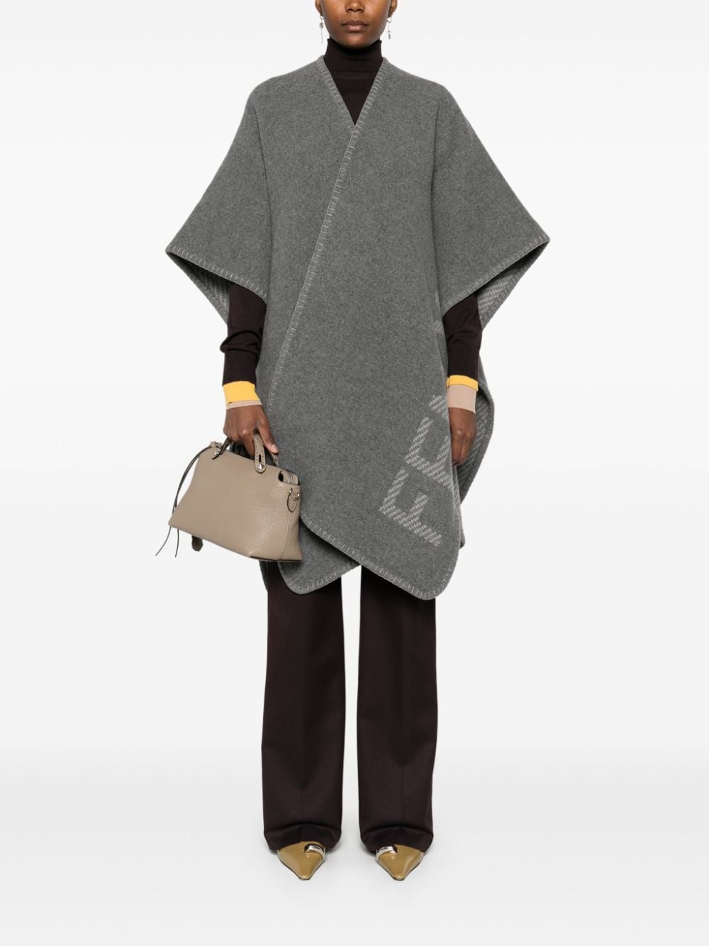 FENDI Chic Wool Cape for Women - FW24 Collection