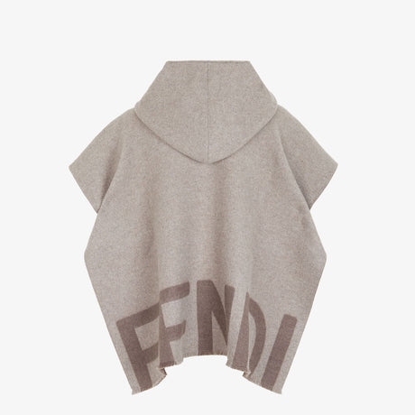 FENDI Stylish Women's Knit Poncho in Tortora for FW23