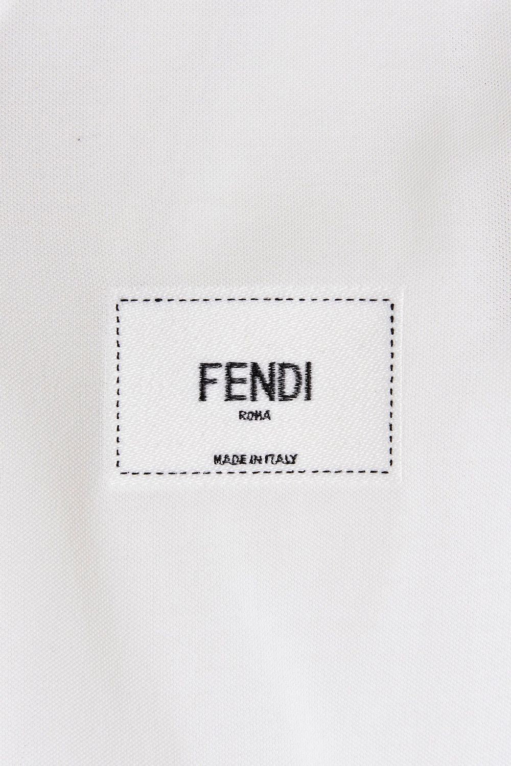 男士白色短袖FENDI LOGO刺绣Polo衫