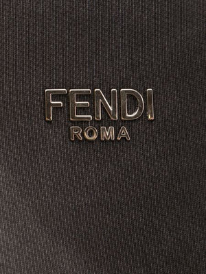 FENDI Luxurious Raffia Hoodie with Oversized Hood and Drawstring Closure