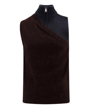 FENDI Men's Brown Layered Knit Vest - FW23