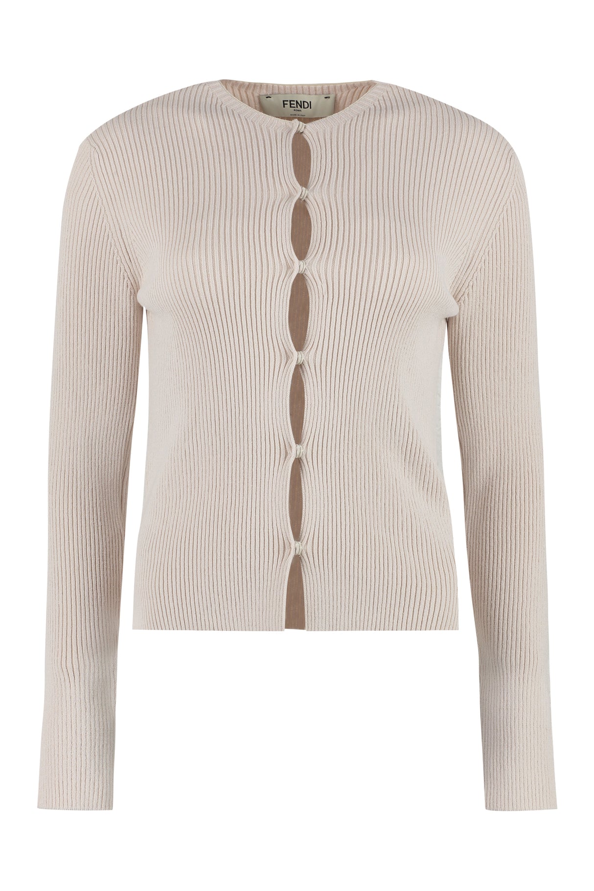 FENDI Women's Cut-Out Ribbed Cardigan for SS23