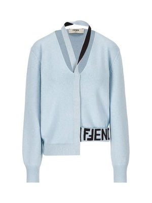 Light Blue Knit Cardigan for Women