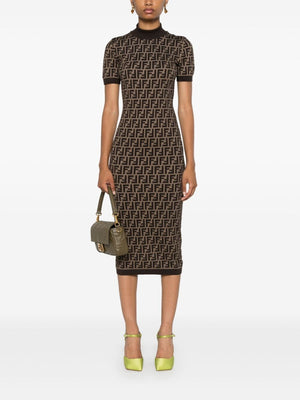 FENDI Elegant Jacquard Midi Dress for Women