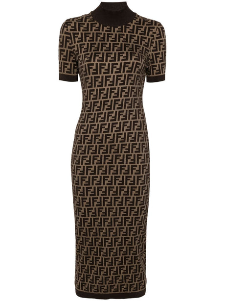 FENDI Slim Fit Mini Cotton Dress for Women