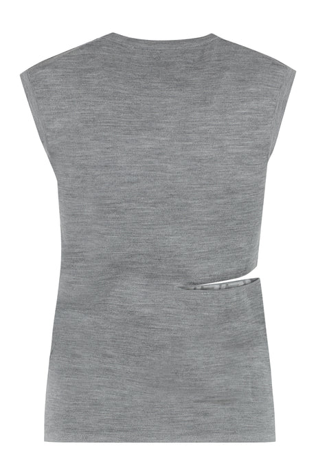 FENDI Grey Woolen Top for Women - SS23 Collection