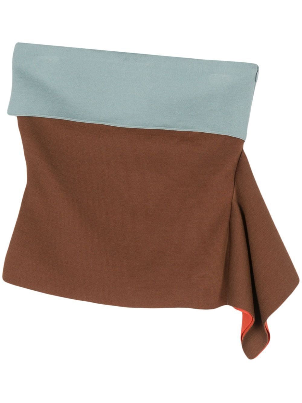FENDI Asymmetric Draped Color Block Bustier Top for Women, SS24