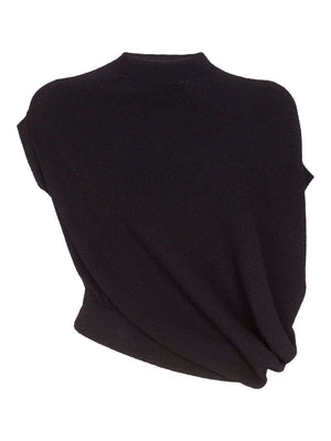FENDI Black Crew Neck Short Sleeved Sweater for Women | SS24 Collection