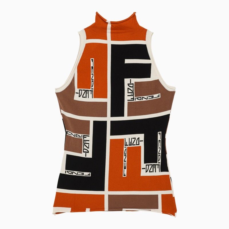 FENDI FF Puzzle Print Knit Top for Women