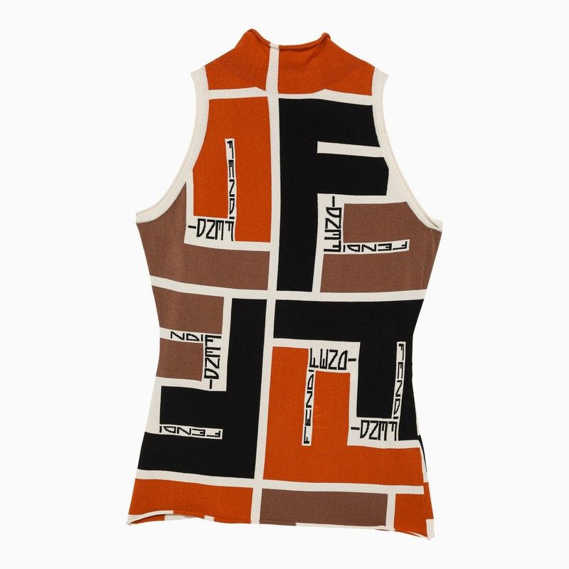 FENDI FF Puzzle Print Knit Top for Women