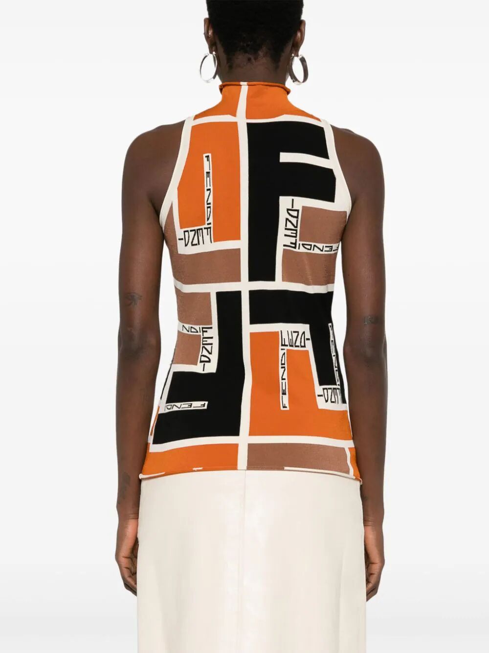 FENDI FF Puzzle Print Knit Top for Women