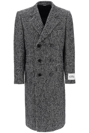 DOLCE & GABBANA Men's Wool Houndstooth Jacket with Double-Breasted Design and Re-Edition Label