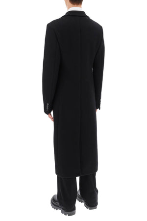 DOLCE & GABBANA Men's Black Deconstructed Jacket in Techno-Wool