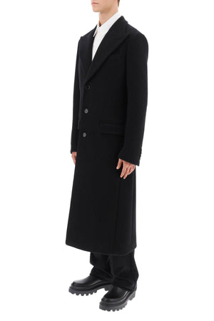 DOLCE & GABBANA Men's Black Deconstructed Jacket in Techno-Wool