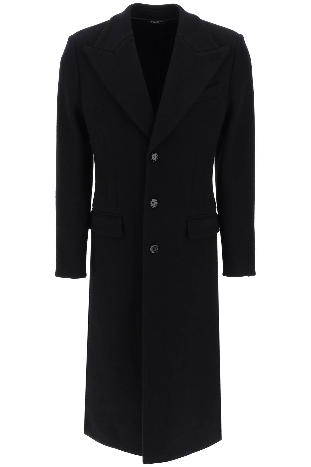 DOLCE & GABBANA Men's Black Deconstructed Jacket in Techno-Wool