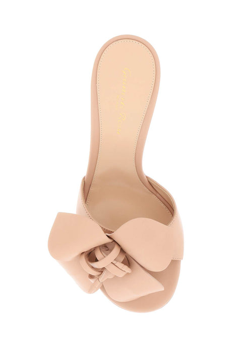 Sculptural Leather Flat with Petal Details - Neutral