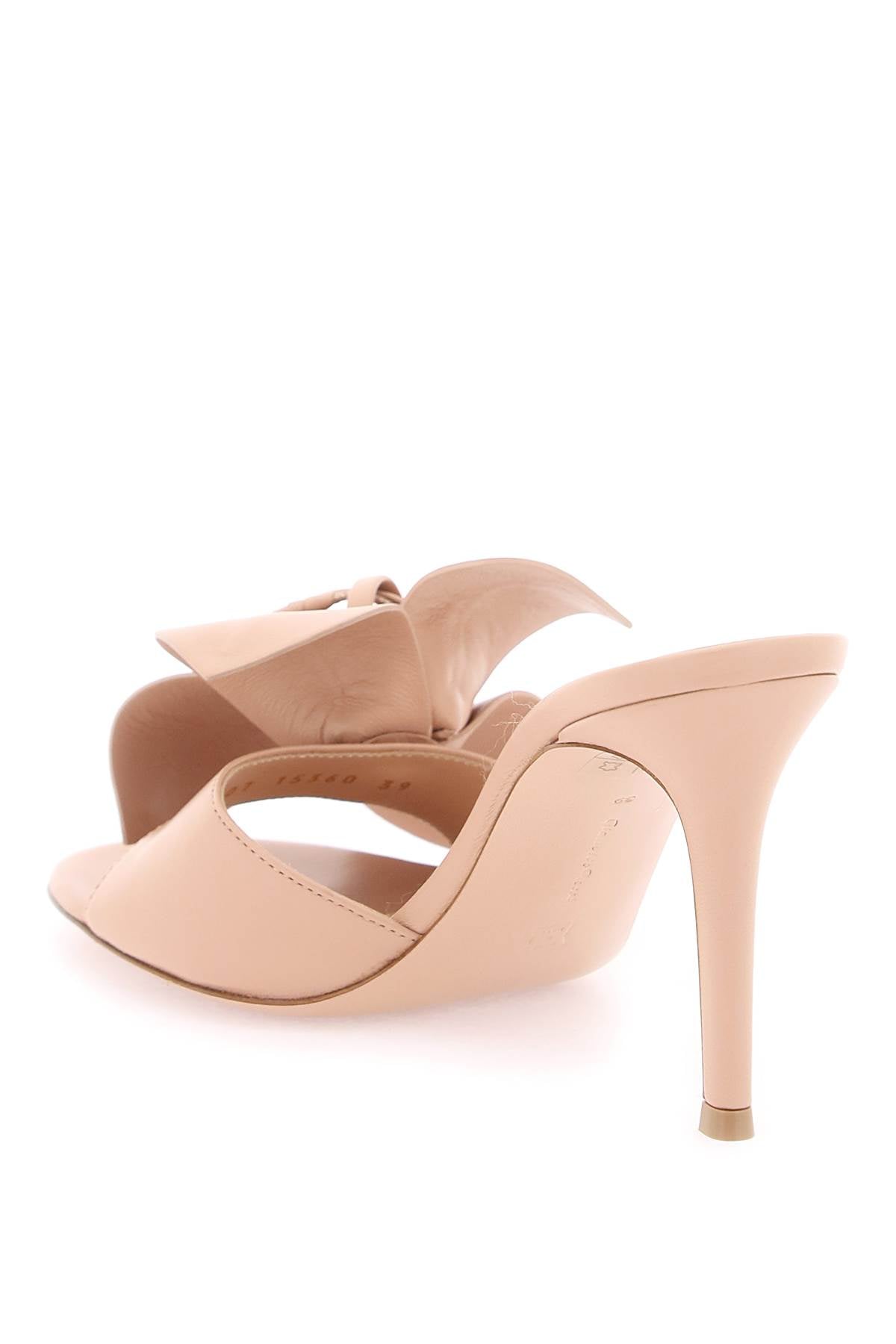 Sculptural Leather Flat with Petal Details - Neutral