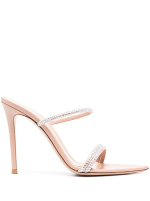 GIANVITO ROSSI Luxury Rhinestone Embellishment Flat Sandals for Women - SS23 Collection