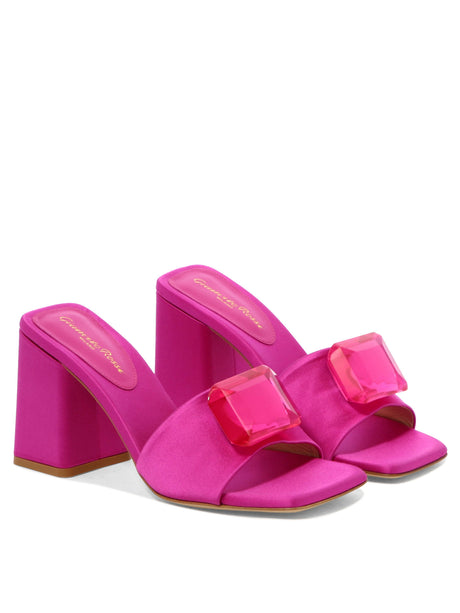 GIANVITO ROSSI Fuschia Flat Slip-On Sandals for Women - SS23 Collection