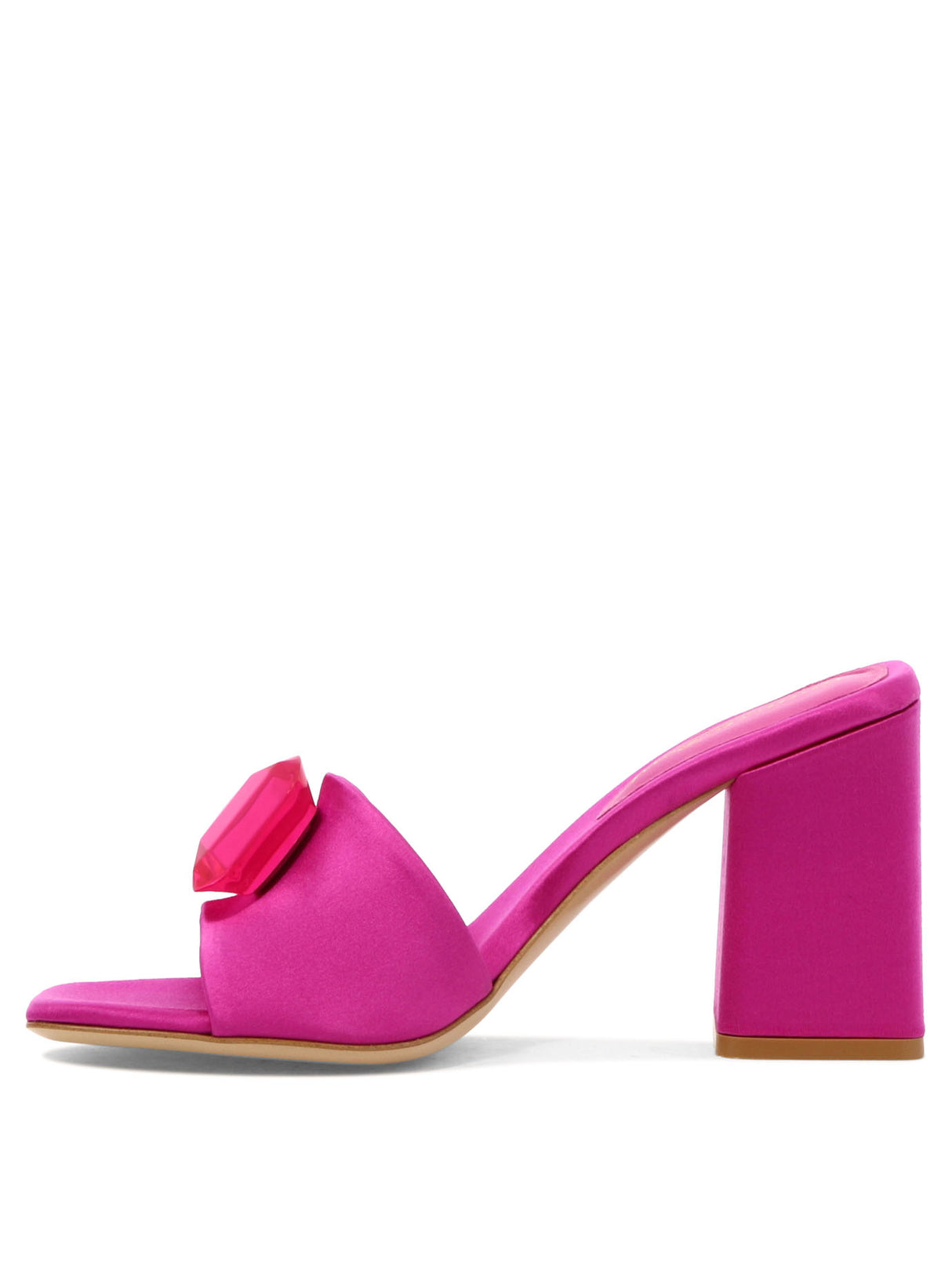 GIANVITO ROSSI Fuschia Flat Slip-On Sandals for Women - SS23 Collection