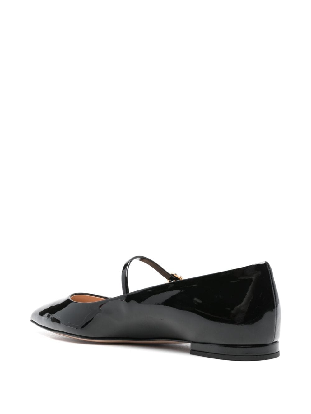 GIANVITO ROSSI Patent Leather Ballet Flats with Ribbon Buckle