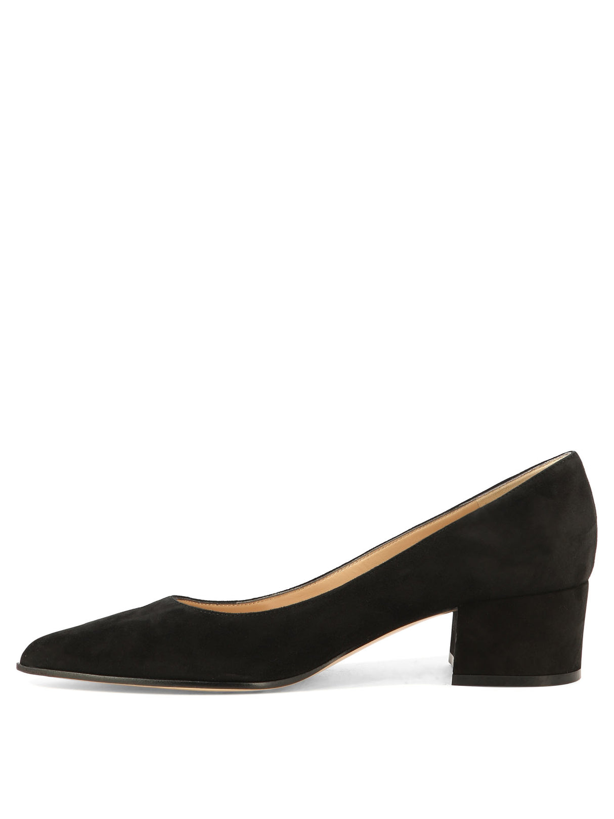 GIANVITO ROSSI Classic Black Suede Block-Heel Pumps for Women