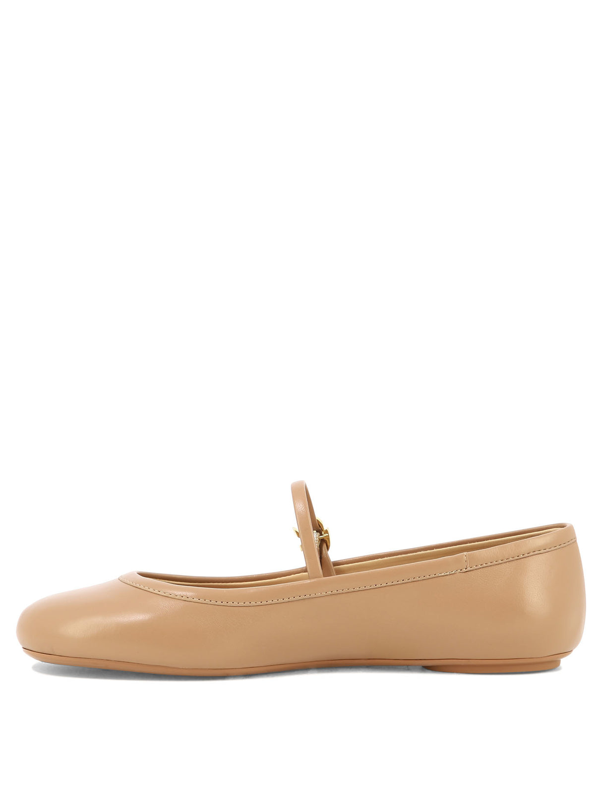 GIANVITO ROSSI Blush Beige Leather Ballet Flats for Women