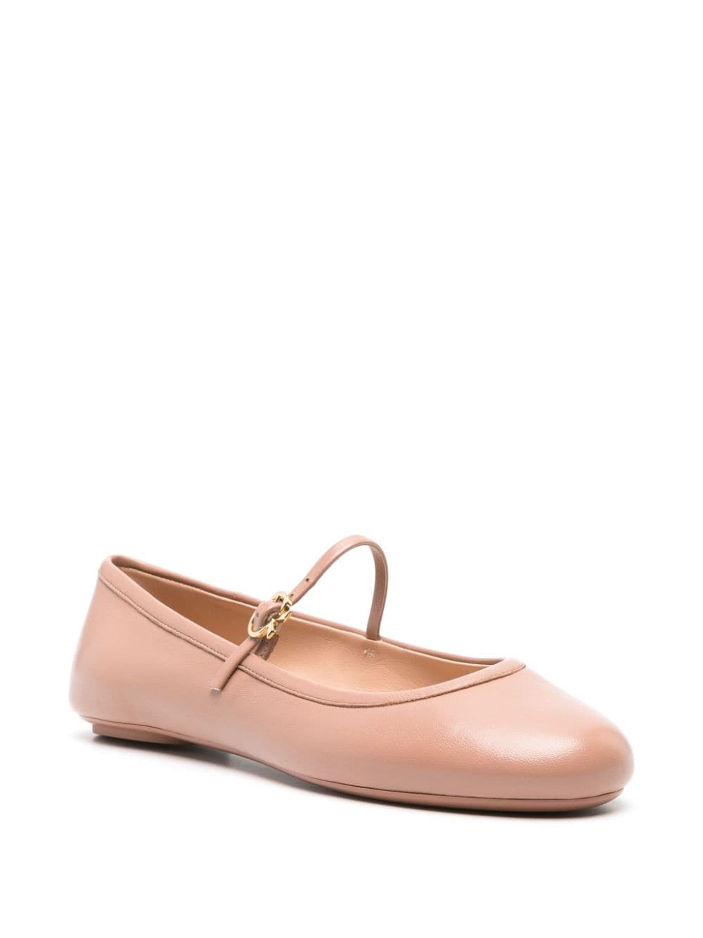 GIANVITO ROSSI Blush Beige Leather Ballet Flats for Women