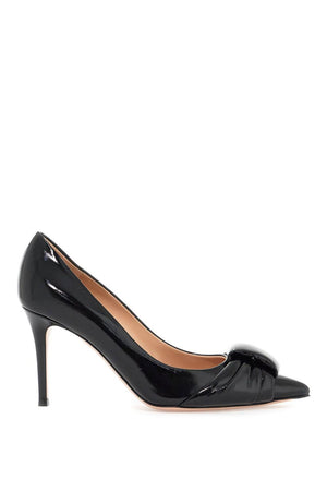 GIANVITO ROSSI Elegant Patent Leather Pumps with Front Knot Detail