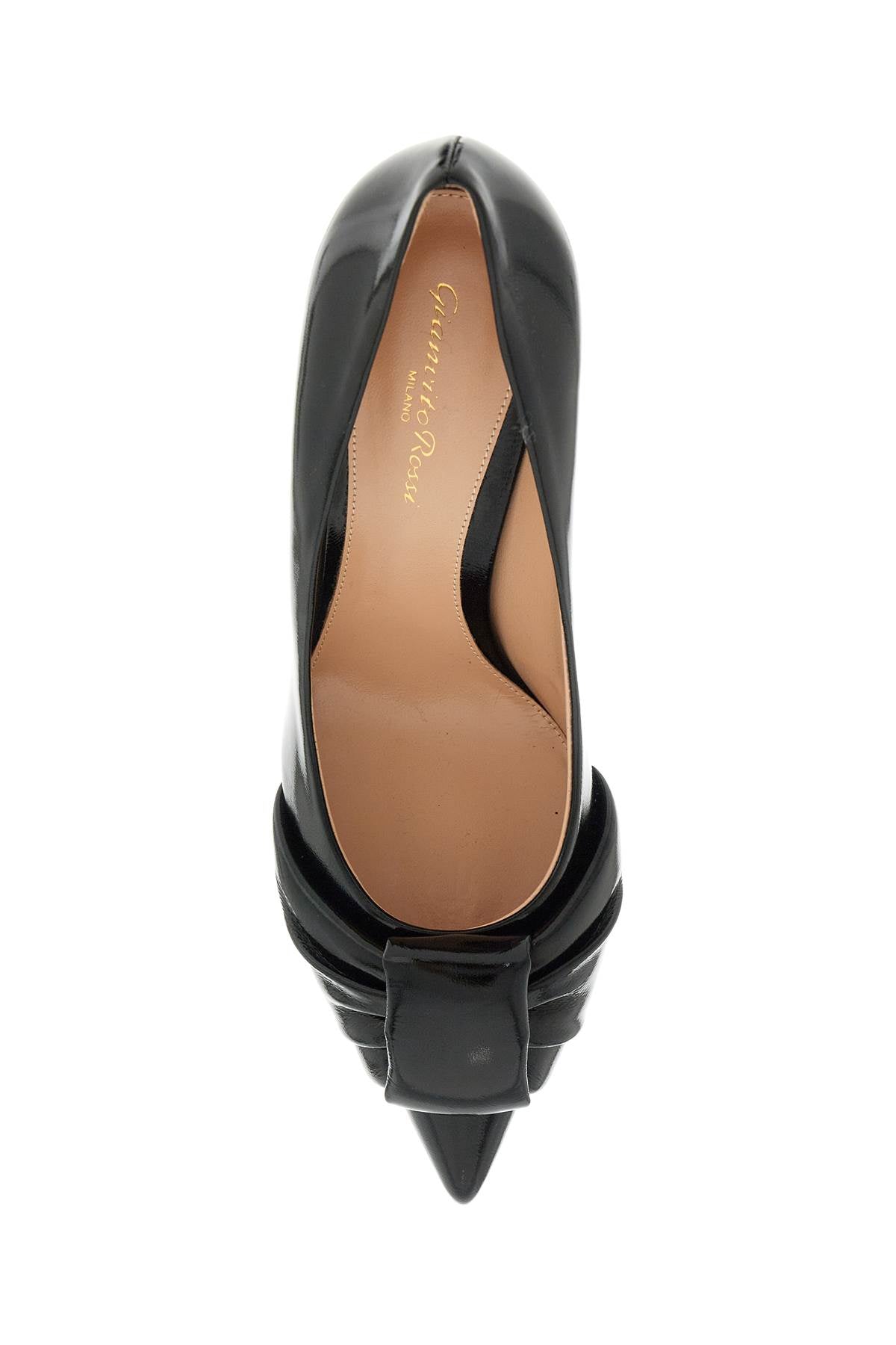 GIANVITO ROSSI Elegant Patent Leather Pumps with Front Knot Detail