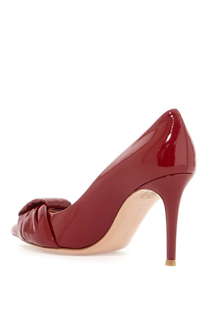 GIANVITO ROSSI Elegant Patent Leather Pumps with Front Knot Detail