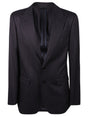 DOLCE & GABBANA Midnight Blue Wool Twill Peak Lapel Jacket for Men