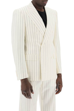 DOLCE & GABBANA Double-Breasted Pinstripe Jacket for Men in Multicolor