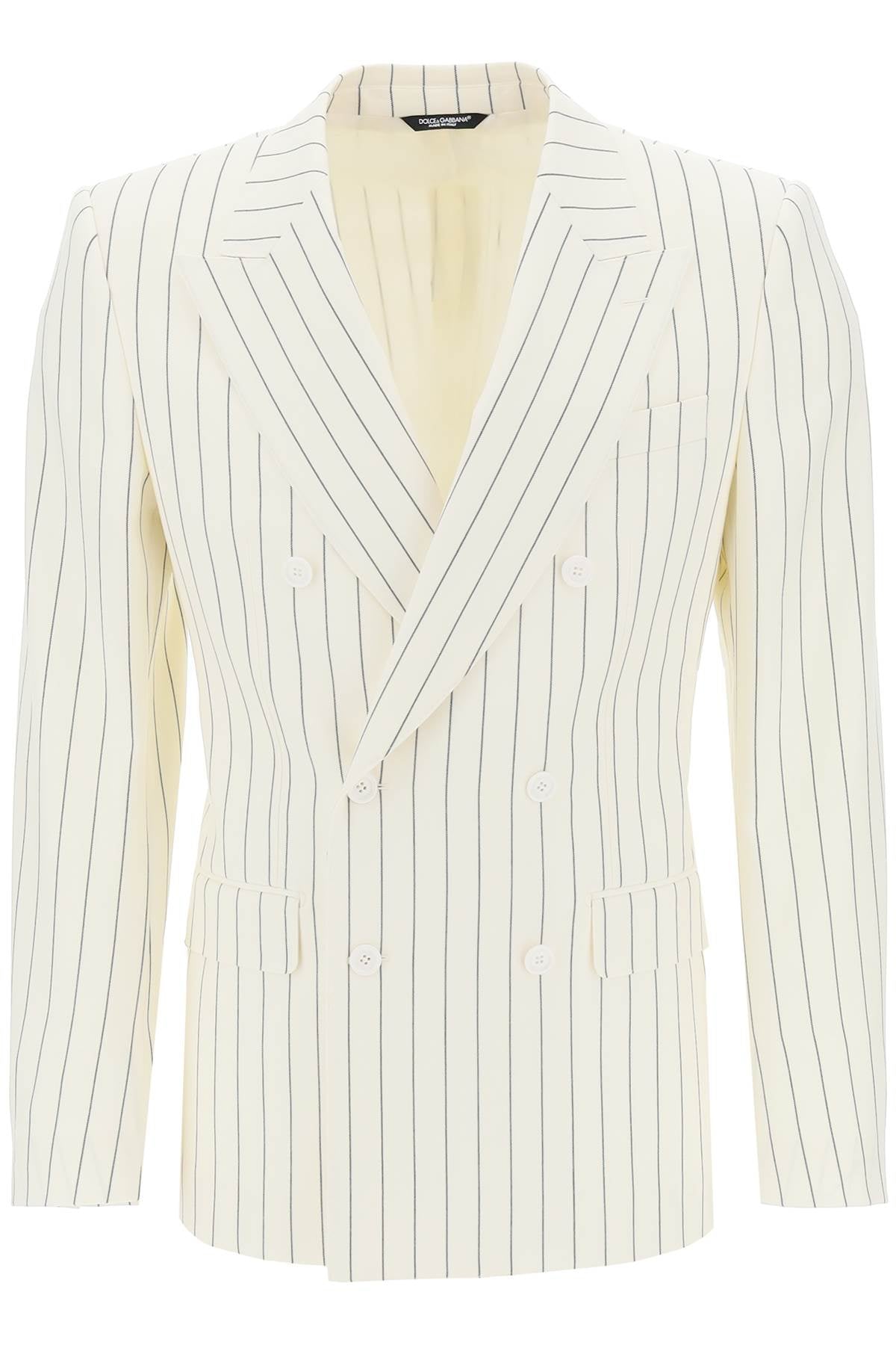 DOLCE & GABBANA Double-Breasted Pinstripe Jacket for Men in Multicolor