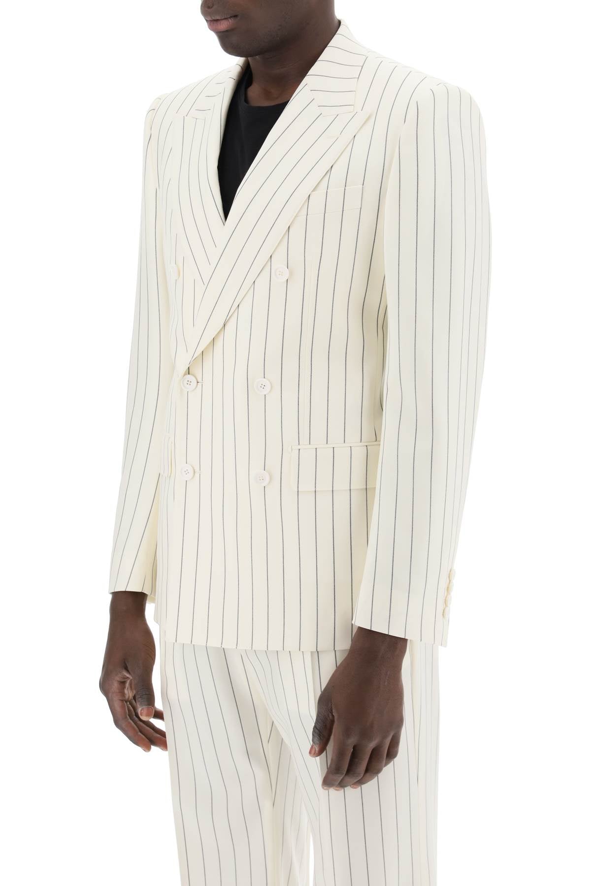 DOLCE & GABBANA Double-Breasted Pinstripe Jacket for Men in Multicolor