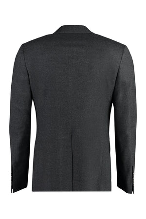 DOLCE & GABBANA Grey Wool Double-Breasted Blazer for Men – FW23 Collection